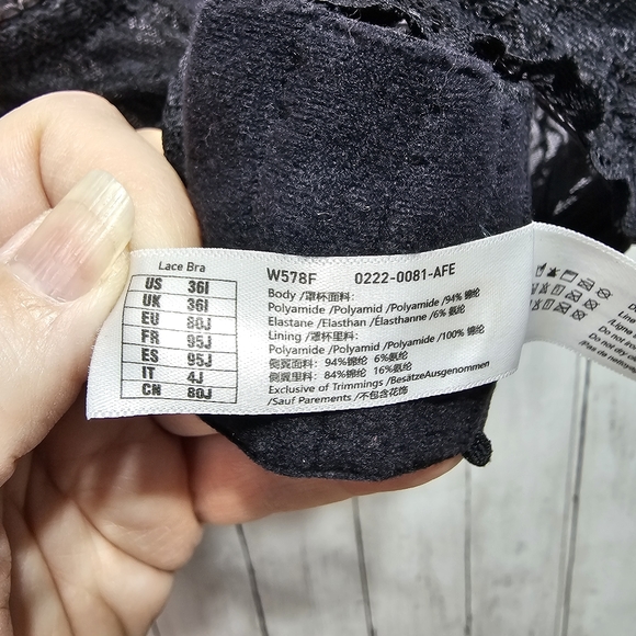 DELIMIRA W578 Women's Black Lace Minimizer Full Figure Bra Underwire Size 36I. - Picture 5 of 7